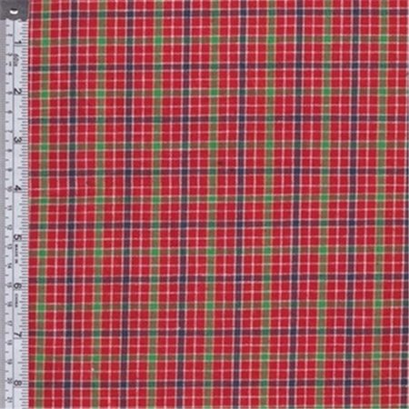 TEXTILE CREATIONS Textile Creations RW0128 Rustic Woven Fabric; Plaid Red; Green And Yellow; 15 yd. RW0128